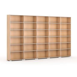Biblioteka SILVER LINE, buk, 5 kolumn, 2230 x 4000 x 400 mm