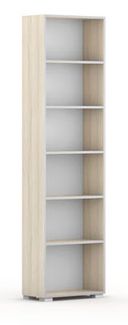 Biblioteka SILVER LINE, dąb naturalny, 1 kolumna, 2230 x 600 x 400 mm