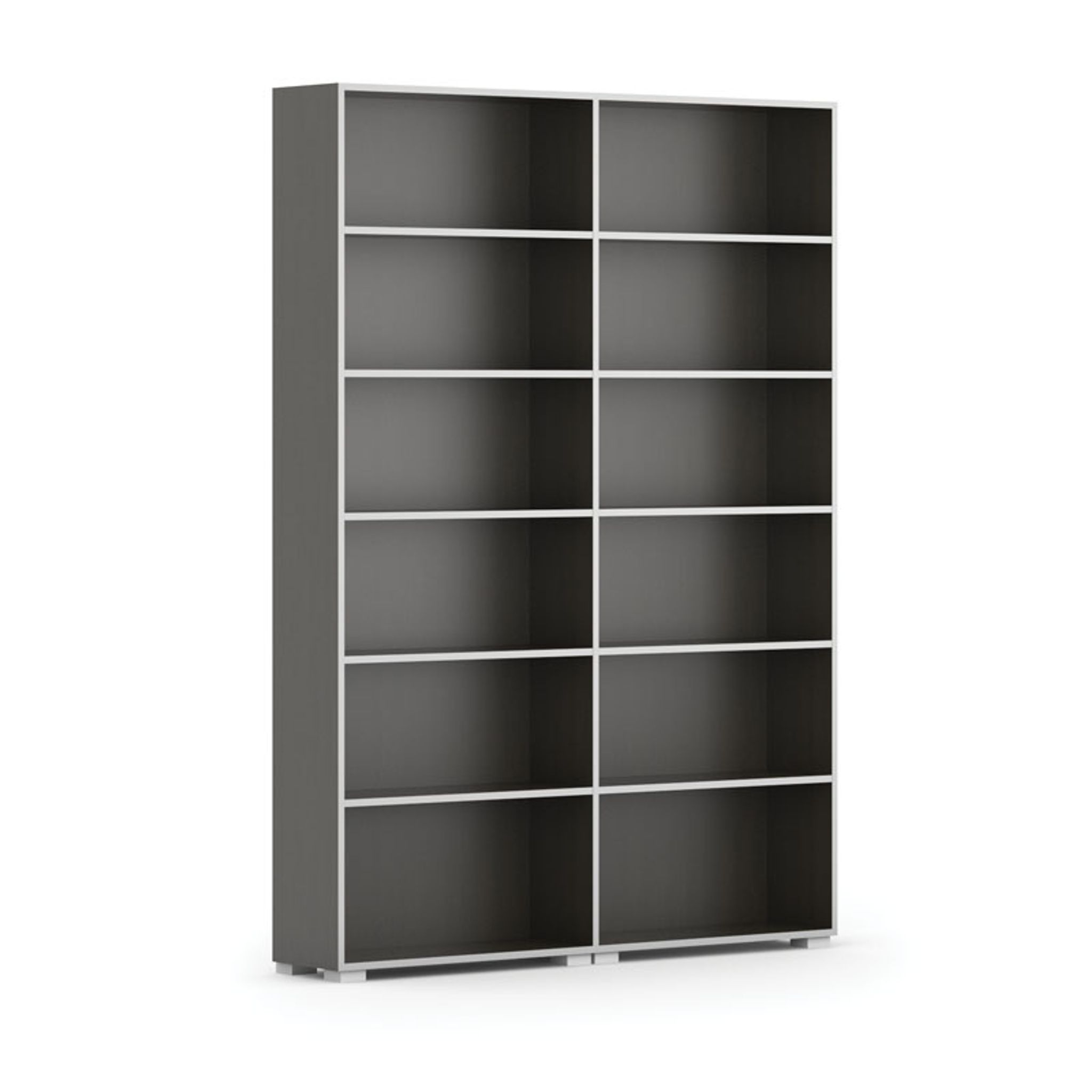 Biblioteka SILVER LINE, wenge, 2 kolumny, 2230 x 1600 x 400 mm
