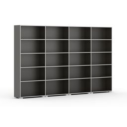 Biblioteka SILVER LINE, wenge, 4 kolumny, 1865 x 3200 x 400 mm