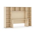 Biblioteka z wbudowanym biurkiem, niska, 2950x700/400x1923 mm, brzoza