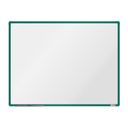 Biela magnetická popisovacia tabuľa boardOK, 1200 x 900 mm, zelený rám