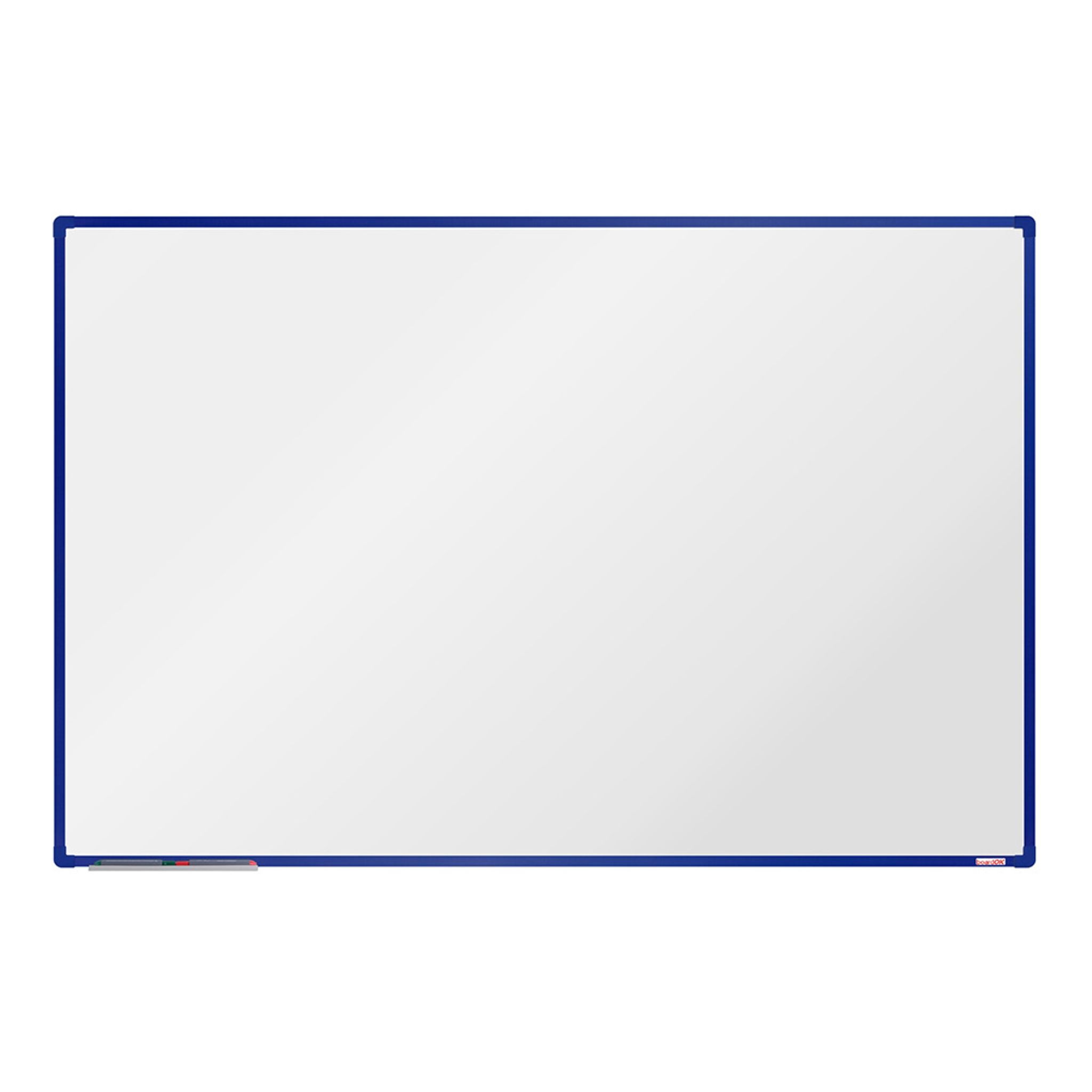 Biela magnetická popisovacia tabuľa boardOK, 1800 x 1200 mm, modrý rám