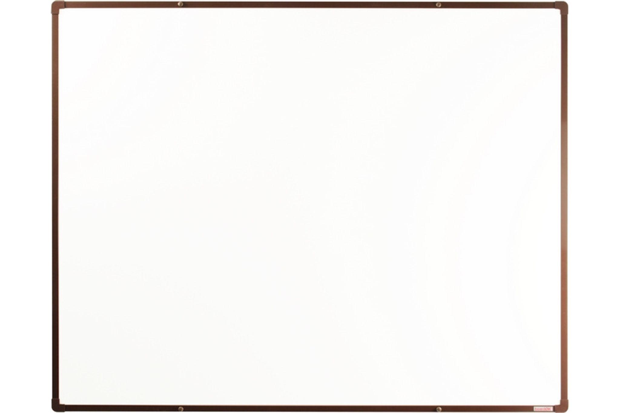 Biela magnetická popisovacia tabuľa s keramickým povrchom boardOK, 1500 x 1200 mm, hnedý rám