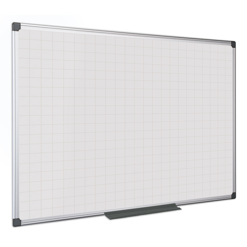 Fotografia produktu: Biela magnetická popisovacia tabuľa s potlačou, štvorce/raster, 1200 x 900 mm