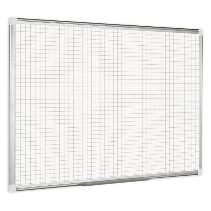 Fotografia produktu: Biela popisovacia tabuľa s potlačou, štvorce/raster, nemagnetická, 1800 x 1200 mm