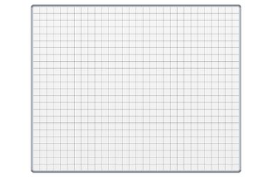 Bílá keramická popisovací tabule s potiskem ekoTAB, 1500 x 1200 mm, čtverce/rastr