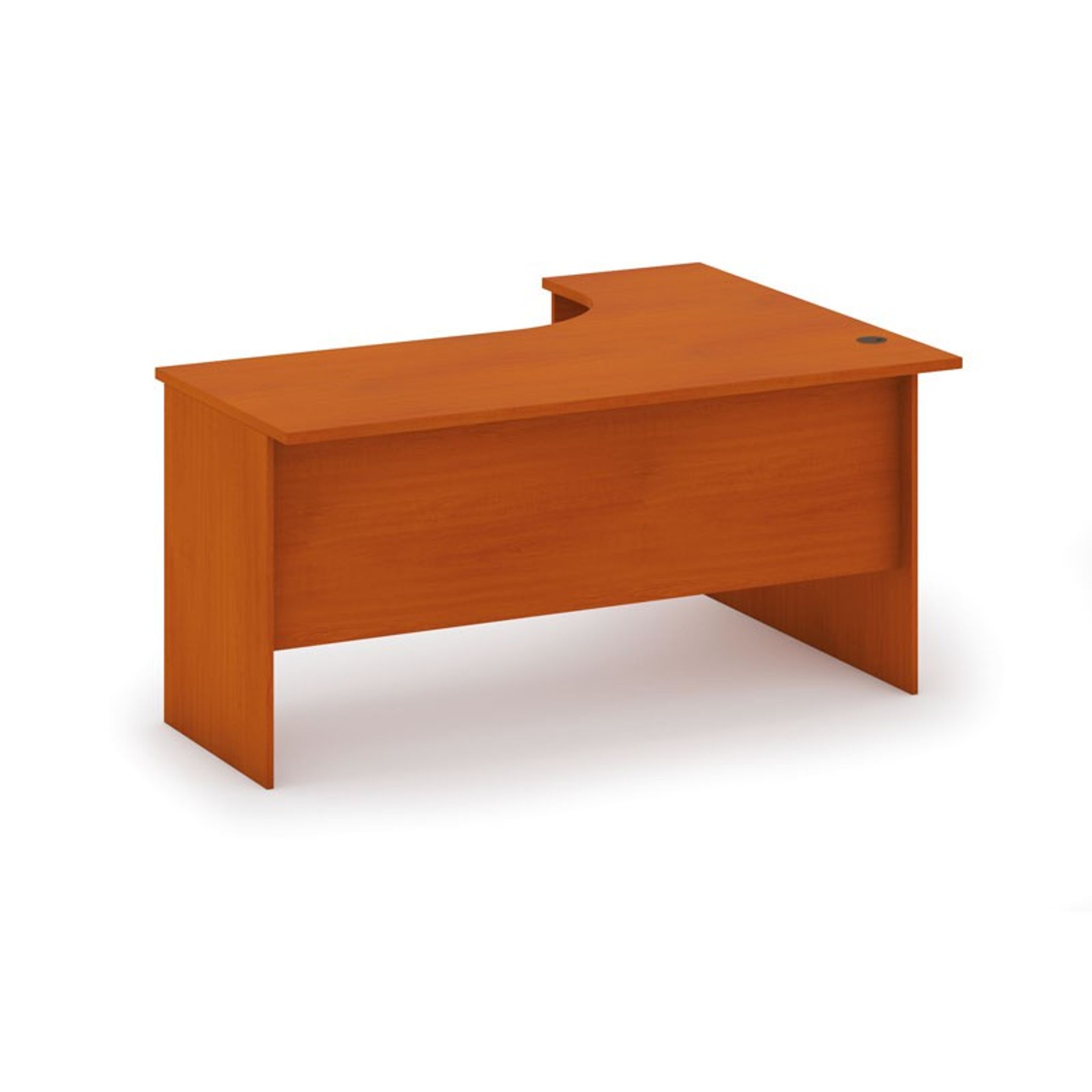 Biurko ergonomiczne MIRELLI, lewe, biały/dąb sonoma