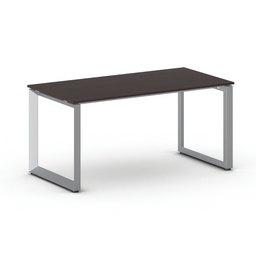 Biurko PRIMO INSPIRE, 160x80 cm, szaro-srebrna podstawa, wenge