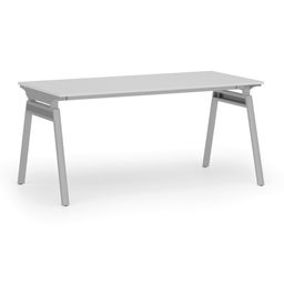 Biurko PRIMO SIGMA, 160x80 cm, szara podstawa, biały