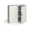 Blecchschrank. 1150 x 1200 x 400 mm, 2 Regalböden, grau/grau