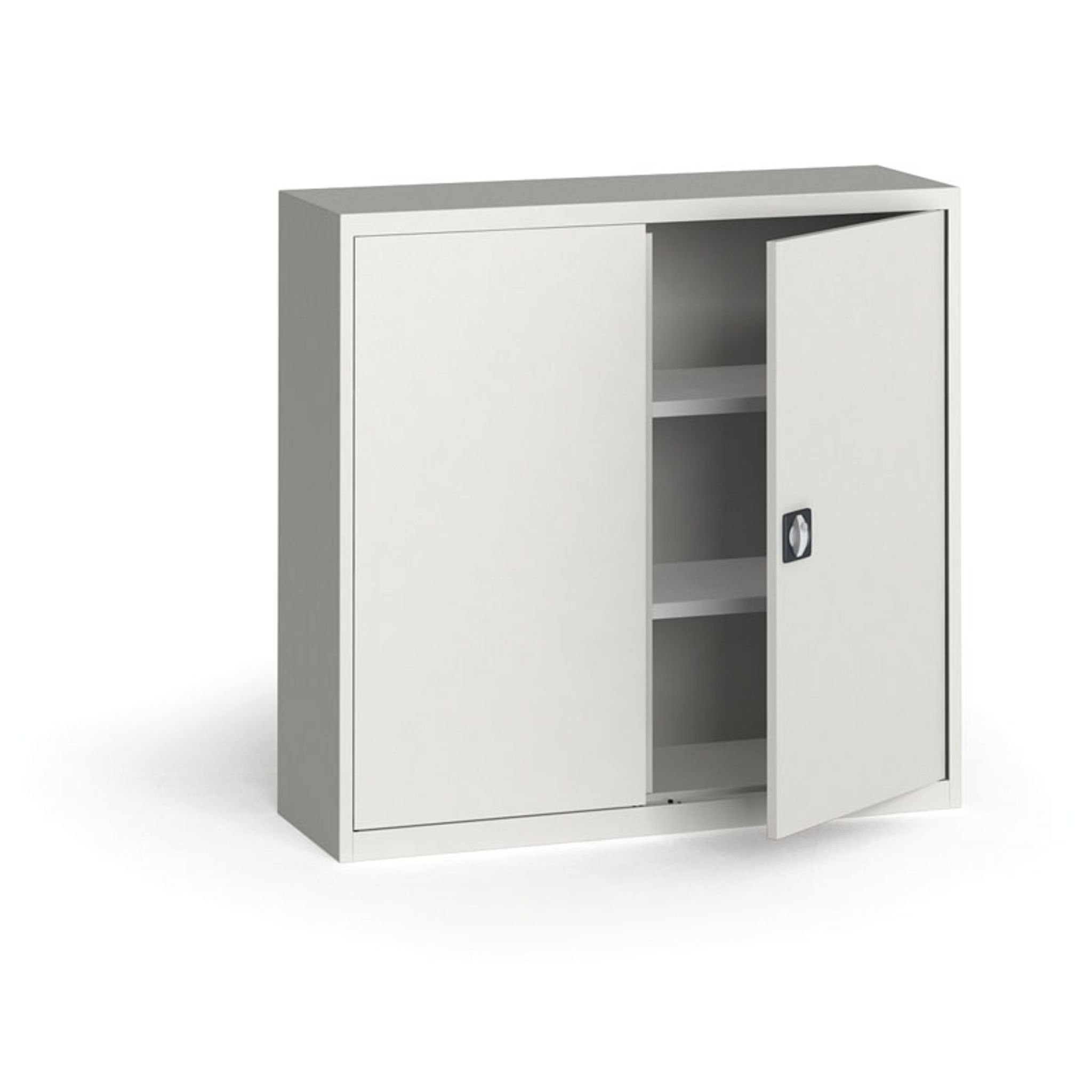 Blecchschrank. 1150 x 1200 x 400 mm, 2 Regalböden, grau/grau