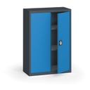 Blechschrank, 1150 x 800 x 400 mm, 2 Regalböden, Anthrazit/blau