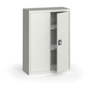 Blechschrank, 1150 x 800 x 400 mm, 2 Regalböden, grau/grau