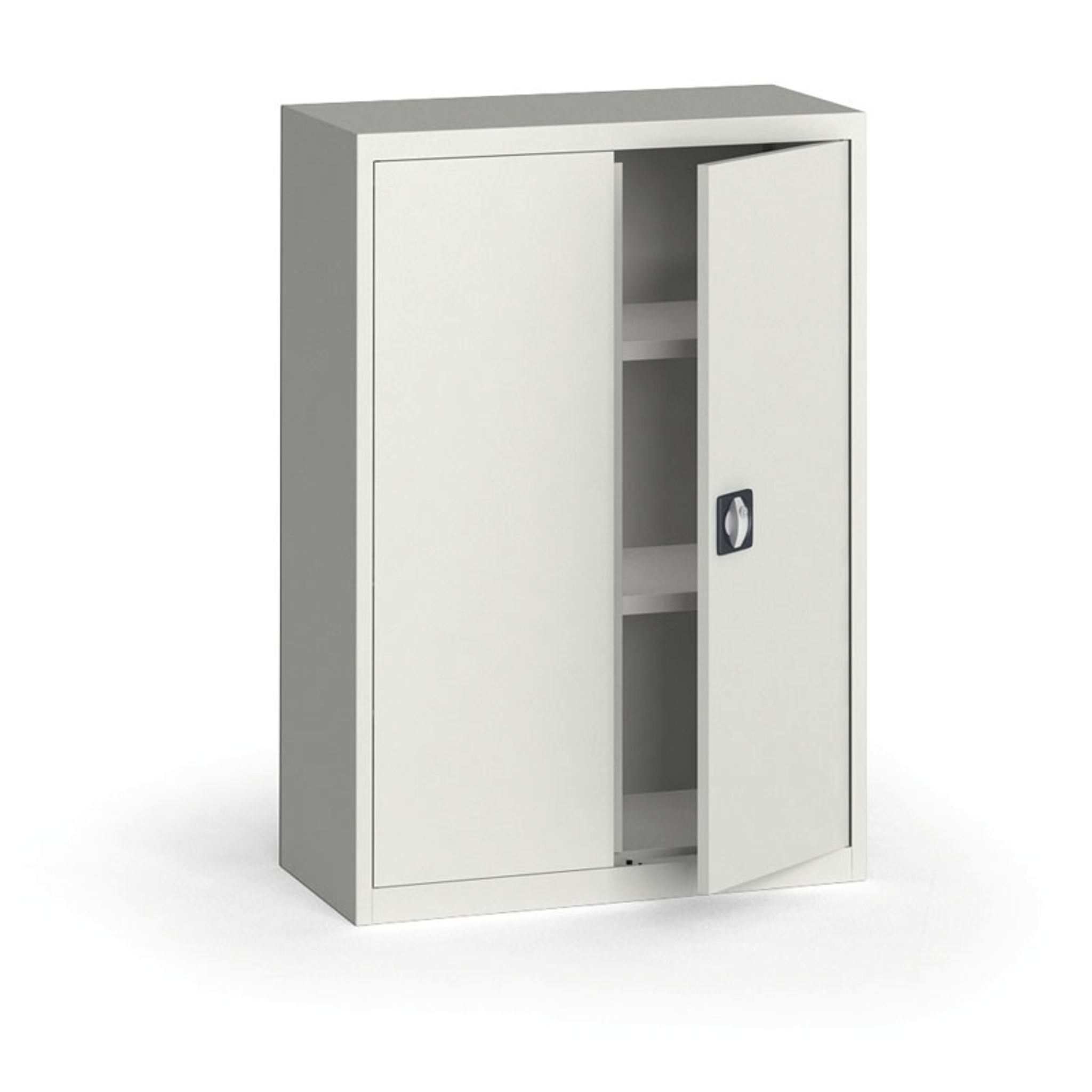 Blechschrank, 1150 x 800 x 400 mm, 2 Regalböden, grau/grau