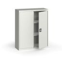 Blechschrank, 1150 x 950 x 400 mm, 2 Regalböden, grau/grau