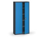 Blechschrank, 1950 x 950 x 400 mm, 4 Regalböden, Anthrazit/blau