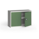 Blechschrank, 800 x 1200 x 400 mm, 1 Regalboden, grau/grün