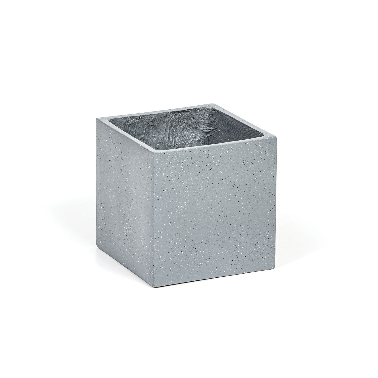 Blumentopf eckig S 24 x 24 x 24 cm, fiberclay, grau | B2B Partner