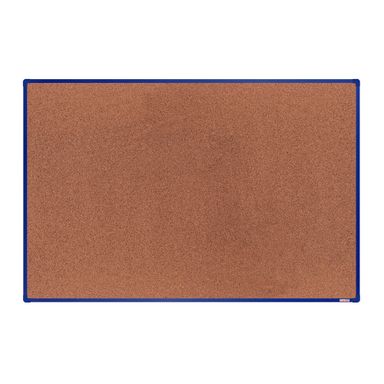 boardOK Kork-Pinnwand mit Aluminiumrahmen, 1800 x 1200 mm, blauer Rahmen