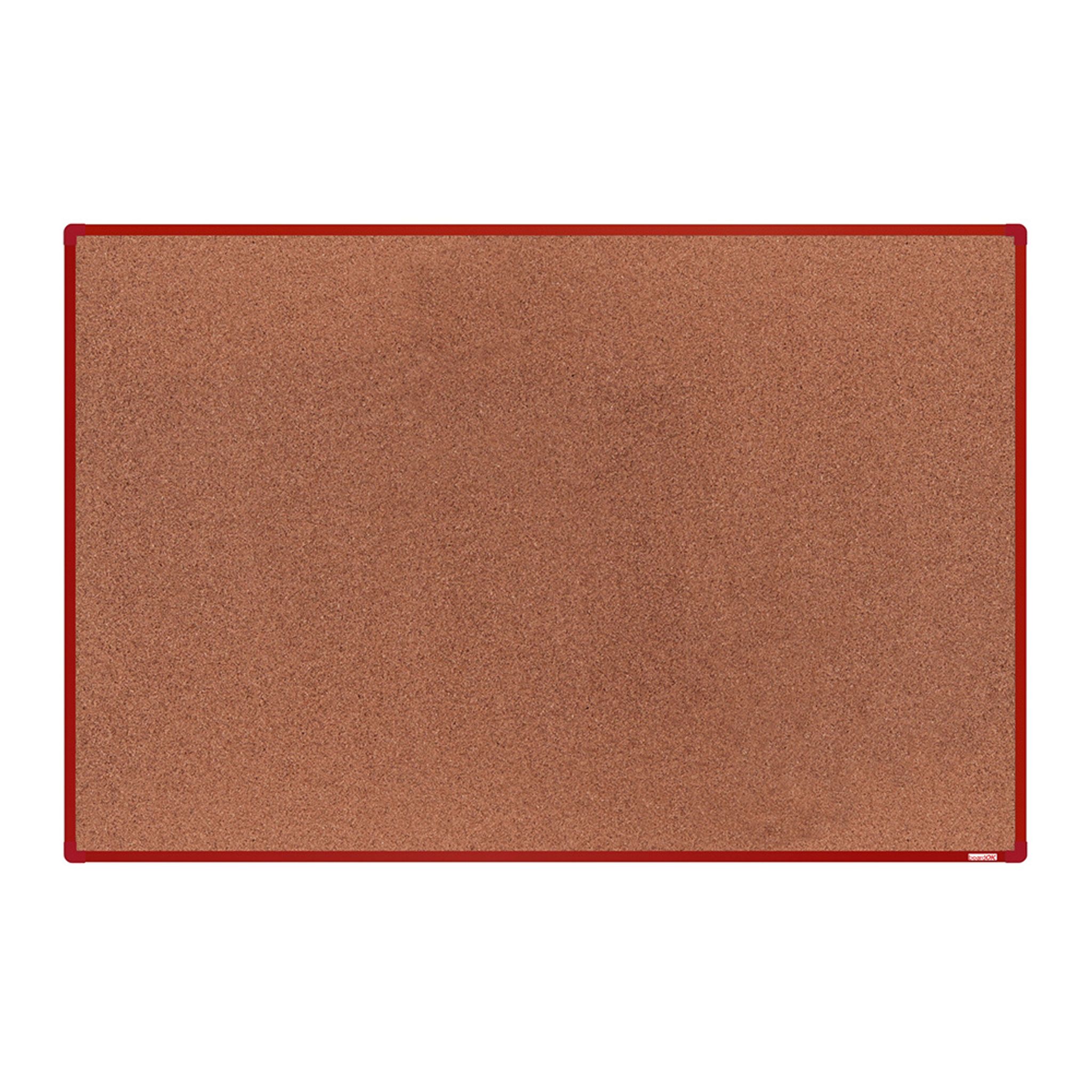 boardOK Kork-Pinnwand mit Aluminiumrahmen, 1800 x 1200 mm, roter Rahmen