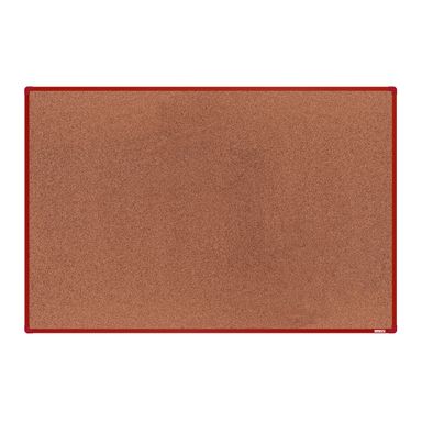 boardOK Kork-Pinnwand mit Aluminiumrahmen, 1800 x 1200 mm, roter Rahmen