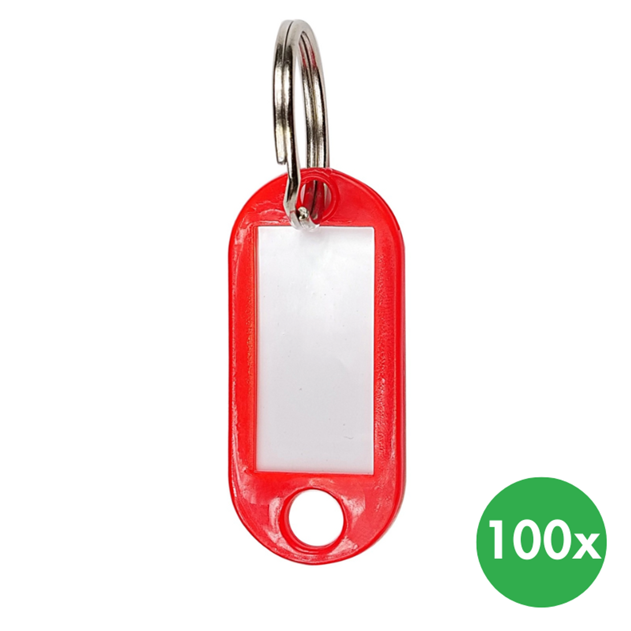 Breloczki do kluczy, 100 szt., czerwone