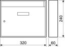 Briefkasten, geeignet für Baugruppen, 240 x 320 x 60 mm, silber