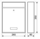 Briefkasten, geeignet für Baugruppen, 350 x 260 x 80 mm, schwarz