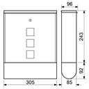 Briefkasten mit zeitungsfach, 335 x 305 x 96 mm, Edelstahl