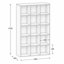 Bücherregal FRAME, hoch, 3 Reihen, 2162 x 1299 x 450 mm, Nussbaum Bücherregal FRAME, hoch, 3 Reihen, 2162 x 1299 x 450 mm, Nussbaum