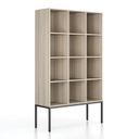 Bücherregal FRAME, mit schwarzem Sockel, 1299 x 450 x 2185 mm, Eiche natur