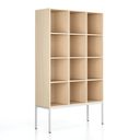 Bücherregal FRAME, mit weißem Sockel, 1299 x 450 x 2185 mm, Birke