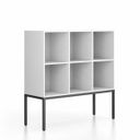 Bücherregal FRAME, niedrig, 1299 x 450 x 1331 mm, schwarz Gestell, weiß