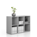 Bücherregal FRAME, niedrig, 3 Reihen, 881 x 1299 x 450 mm, grau