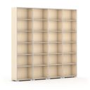 Bücherregal SILVER LINE, 4 Reihen, 2230 x 2400 x 400 mm, Birke