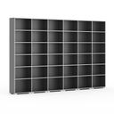Bücherregal SILVER LINE, 6 Reihen, 2230 x 3600 x 400 mm, Graphit