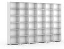 Bücherregal SILVER LINE, 6 Reihen, 2230 x 3600 x 400 mm, weiß