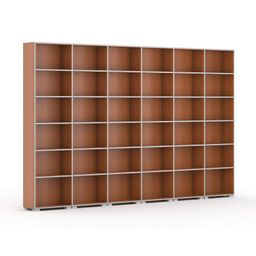 Bücherregal SILVER LINE, Kirschbaum, 6 Reihen, 2230 x 3600 x 400 mm