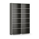 Bücherregal SILVER LINE, Wenge, 2 Reihen, 2230 x 1600 x 400 mm