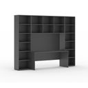 Bücherwand INTEGRO mit integriertem Tisch, hoch, 2950 x 700/400 x 2300, Graphit