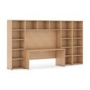Bücherwand INTEGRO mit integriertem Tisch, niedrig/breit, 3350 x 700/400 x 1920, Buche