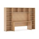 Bücherwand mit integriertem Tisch, niedrig, 2950 x 700/400 x 1923, Buche