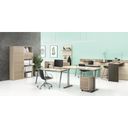 Büro-Besprechungstisch DOUBLE LAYERS, ohne Trennwände, Eiche natur / Eiche gebeizt