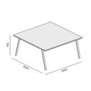 Büro-Besprechungstisch DOUBLE LAYERS, ohne Trennwände, Eiche natur / Eiche gebeizt
