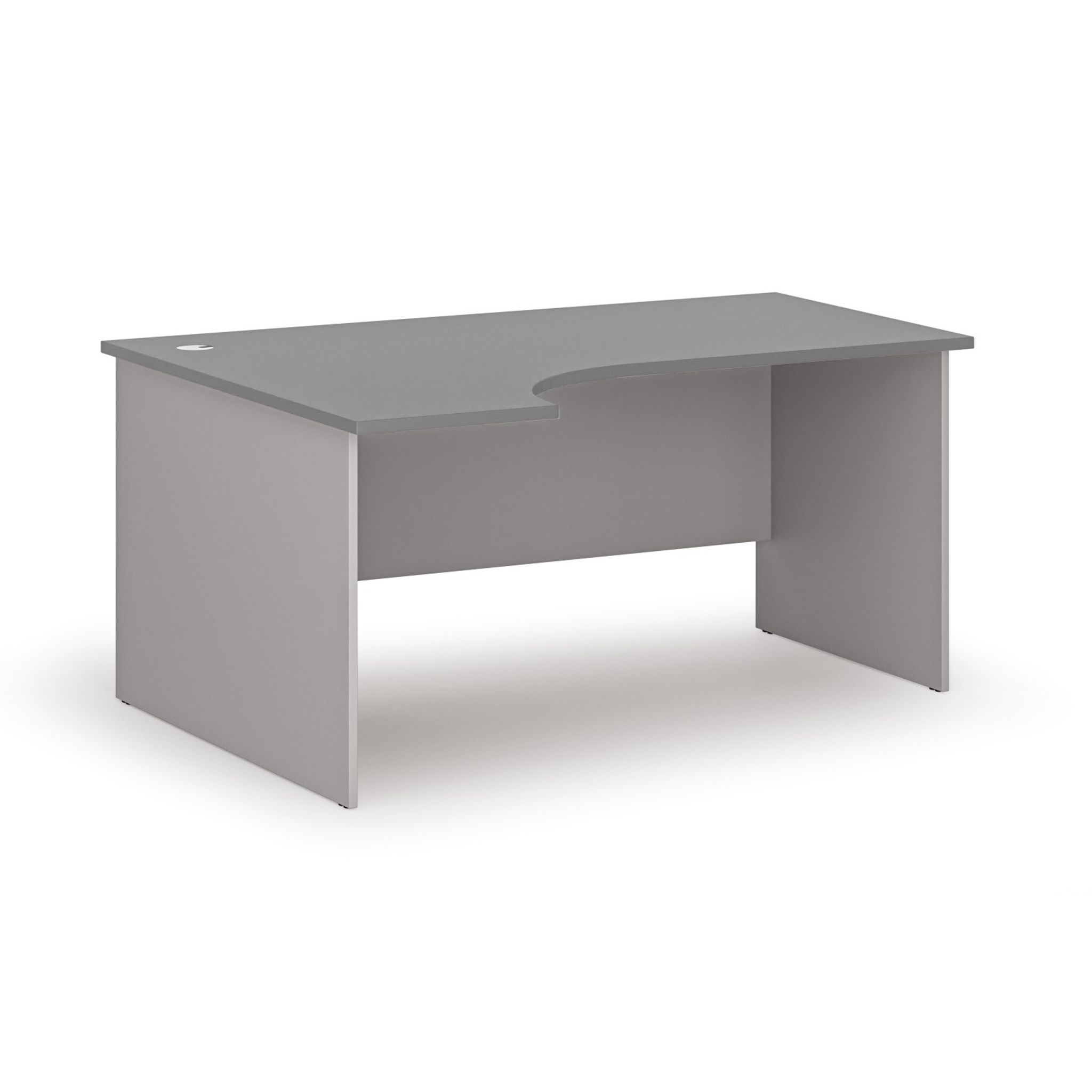 Büro-Eckschreibtisch PRIMO GRAY, 1600 x 1200 mm, links, grau/Graphit