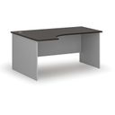 Büro-Eckschreibtisch PRIMO GRAY, 1600 x 1200 mm, links, grau/Wenge