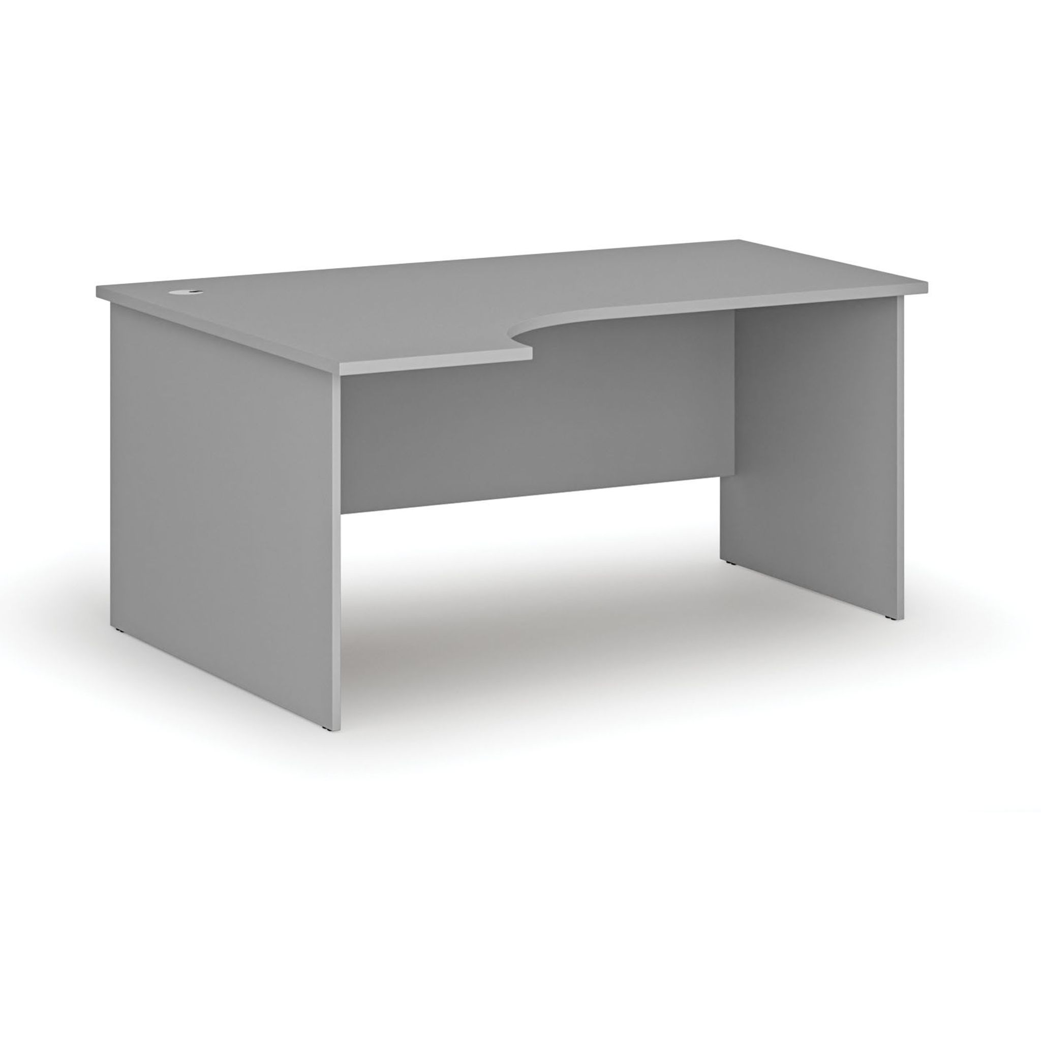 Büro-Eckschreibtisch PRIMO GRAY, 1600 x 1200 mm, links, grau