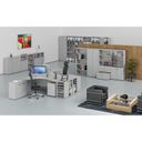 Büro-Eckschreibtisch PRIMO GRAY, 1600 x 1200 mm, links, grau