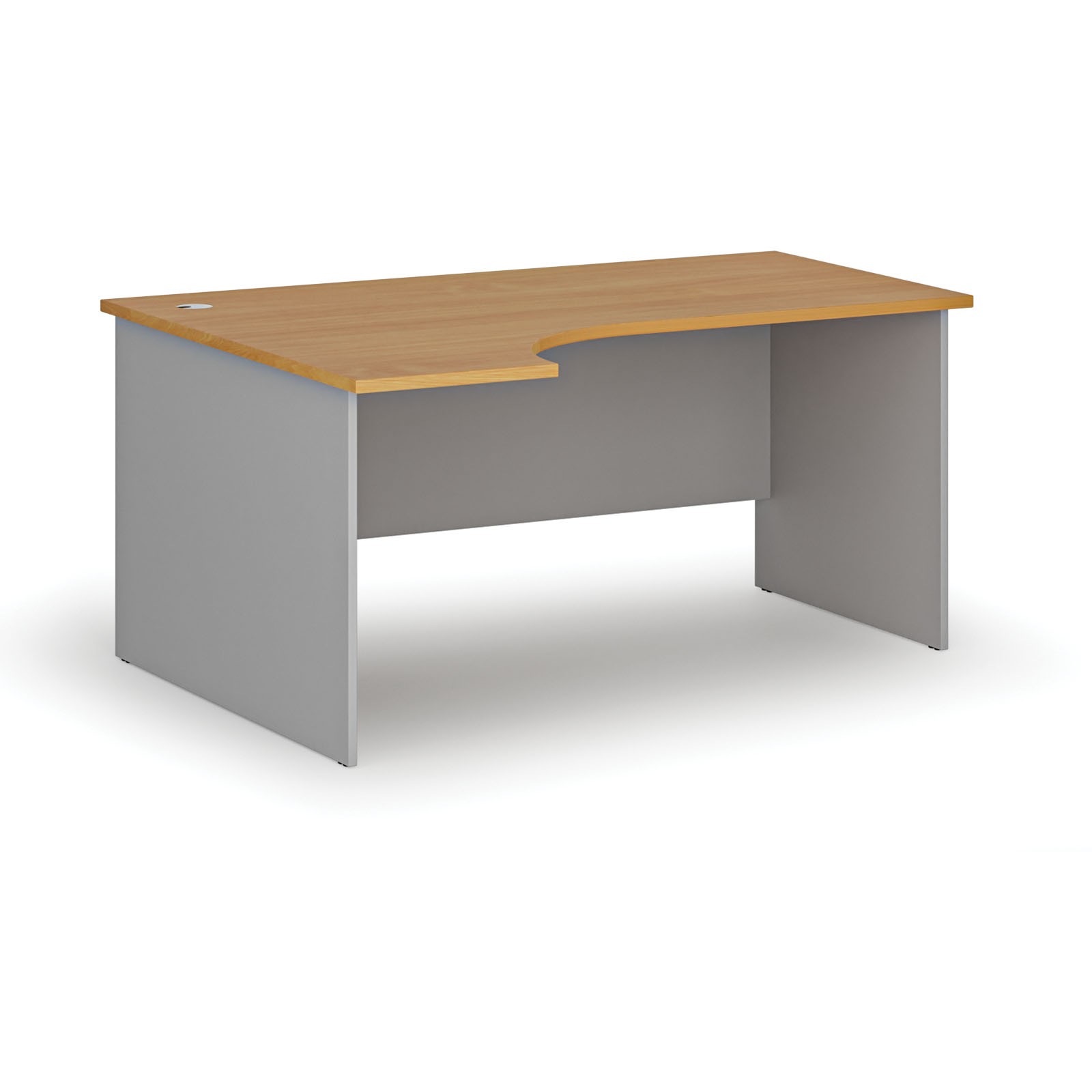 B2B Partner Büro-Eckschreibtisch PRIMO GRAY, 160x120 cm, links, grau/Buche